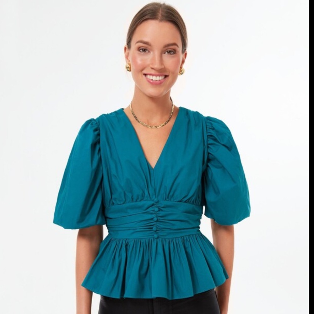 Hyacinth House by Tuckernuck teal Millie blouse